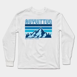 Auyuittuq national park retro vintage mountains Long Sleeve T-Shirt
